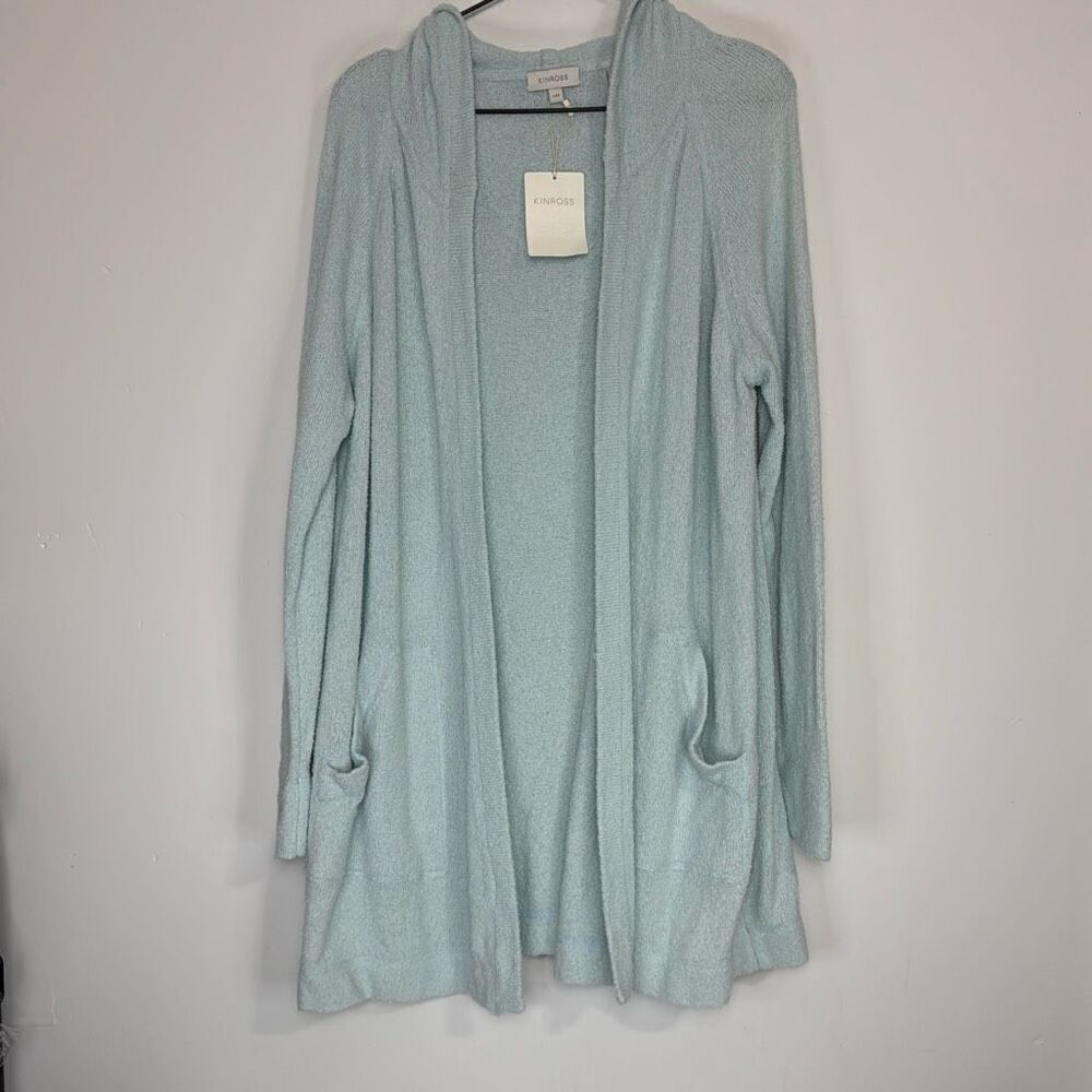 Kinross Cotton Blend Hooded Cardigan L NWT